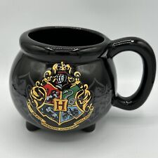 Harry Potter Black Cauldron 23 OZ Coffee Mug Hogwarts School Crest Ceramic Cup picture