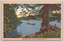 Greetings from Lake Wallenpaupack Pa Linen Postcard No 5192 picture