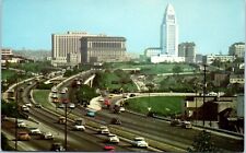 Hollywood Freeway Looking Towards, Civic Center, Los Angeles California Postcard picture