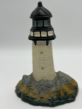 Set of 2 Vintage Cast Iron Lighthouse Bookends 7.25