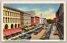 Ford Street Ogdensburg NY - Stores and Shops - 1937 Postcard picture
