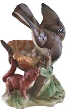 Vintage Royal Crown porcelain Bird On Nest & Squirrel Figurine J Byron Japan   picture