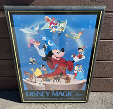 RARE Vintage Framed 1986 DISNEY MAGIC Animated Features LA CNTY MUSM POSTER GUC picture
