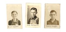 Vintage 1930s School Photos CUTE Young Boys in Overalls - Set of 3 Found Photos picture