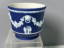 Wedgewood Mid Century Royal Blue Vintage English Jasperware Cachet Pot picture