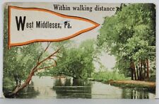 PA Within Walking Distance of WEST MIDDLESEX Penna 1914 to Sharon Postcard Q10 picture