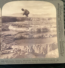 StereoView SV Wyoming Yellowstone Eruption Jupiter Terrace Mammoth UNDERWOOD picture