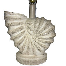 Vintage Large Mid Century Retro Shell SEASHELL table LAMP ocean beach Nautical picture