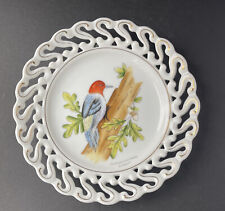 Rare Vintage Napco Original Hand Painted Bird Floral Hanging China Wall Plate picture