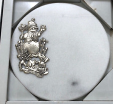 Lindsay Claire Christmas Fine Pewter White Marble Serving Plate Holiday Snowman  picture