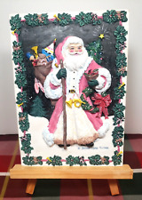2000 RECO Mystical Santa Christmas Memories Decor Plaque Stand Box Tustian Art picture