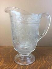 Antique Bryce Brothers EAPG Water Pitcher Willow Oak Pressed Glass Panels Footed picture