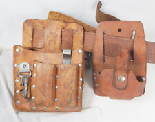 Vintage Klein Leather Lineman Tool Work Pouch Vintage # 5164 Belt / picture