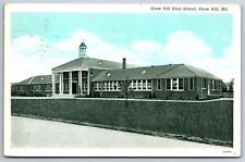 Snow Hill Maryland~Snow Hill High School~1940 Blue Sky Postcard picture