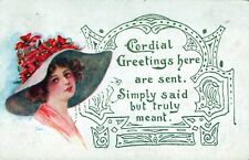 Cordial Greetings & Wishes Love & Romance Posted in 1913 Postcard picture