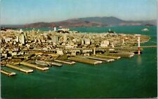 San Francisco, CA. Postcard Bird's Eye View Overlooking Embarcadero and City picture