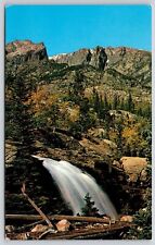 Alberta Falls Hallett Peak Colorado Rockies Estes Park Mountain VNG UNP Postcard picture