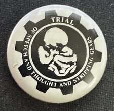 Vintage TRIAL Post-Punk Rock Band Pinback Button Pin 1980s 1” VG+ Condition picture