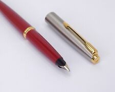 PARKER 45 RED & GOLD TRIM FOUNTIAN PEN - NIB 10K picture