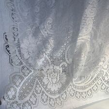 Vtg Traditional Lg Lace Tablecloth 60”x100” Banquet Florals Scallops Holidays picture