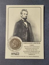 Abraham Lincoln Authenticated Ink 1860 IHP Voted in as the 16th President Card picture