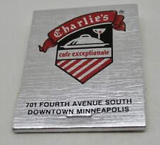 Charlie's Café Exceptionale Downtown Minneapolis Minnesota FULL Matchbook picture