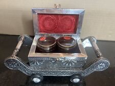 VTG NATARAJ ROLLING SPICE Wedding CART WITH 2 STAINLESS STEEL CONTAINERS picture