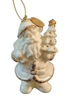 Christmas ornament St Nicholas Square porcelain Santa Claus w/box cream goldtrim picture