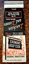 Vintage Matchbook: Edgemont Golf Club, Edgemont, PA picture