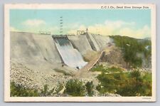 Dead River Storage Dam Linen Postcard No 4191 picture