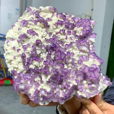 4.4LB Rare transparent purple cubic fluorite mineral crystal sample/China picture
