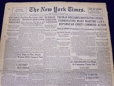 1947 JAN 1 NEW YORK TIMES - TRUMAN DECLARES HOSTILITIES ENDED - NT 84 picture