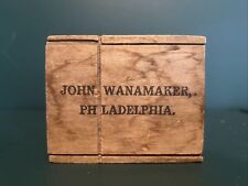 Vintage Wooden Dovetail Slide Top Box John Wanamaker Philadelphia picture