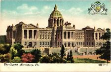 The Capitol Harrisburg Pennsylvania Emblem Coat of Arms Postcard picture