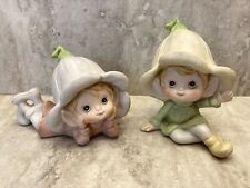 Vintage Homco Fairy Elf Pixie Figurines  Set of 2 Garden   #5615 picture