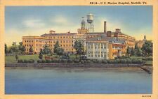 Norfolk VA Virginia US Marine Hospital Veteran Military Vintage Linen Postcard picture