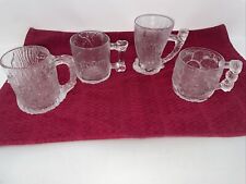 Vintage 1993 McDonald's Flintstone RocDonald's Clear Glass Mugs/Cups, Set of 4 picture