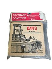 Retro Drink Coasters Bar Beverage Dan’s Bar Novelty 1 Pack Of 6 picture