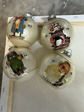Lot 4 Vintage Hallmark 1979-84 Norman Rockwell Christmas Ornaments picture