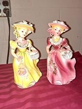 🎈🎉NO RESERVE🎈🎉Vintage Pair of Lady Figurine's Made in Japan picture