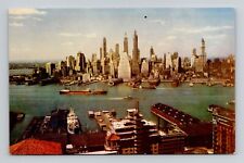 Postcard View of Lower Manhattan New York City NY, Vintage Chrome M19 picture