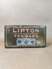 Vintage Antique Lipton Orange Pekoe & Pekoe Tea Bags Tin picture