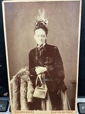 Victorian cdv photo old woman lady fancy hat by R Keene Burton-on-trent picture