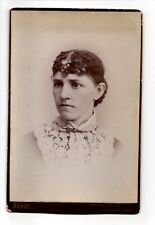 C. 1880s CABINET CARD C.A. ADAMS GORGEOUS YOUNG LADY WEST GARDNER MASSACHUSETTS picture