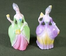 2 vintage PORCELAIN LADY doll FIGURINES 18th century fashion GERMANY US-ZONE picture