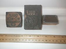 Vintage Printing Block Plates GULF OIL No-Nox Gas Station Automotive Themed picture