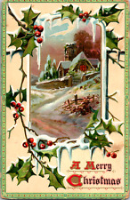 C. 1910 Tuck Merry Christmas Postcard Series #510 Hoar Frost And Winter Snow  picture