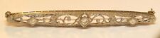 14K YELLOW + WHITE GOLD - VINTAGE DIAMOND (TDW .16 Ct.) PIN BROOCH picture