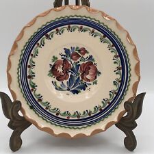 Vintage HMV Hungarian Folk Art Red Ware Decorative Wall Plate Signed Fué. picture