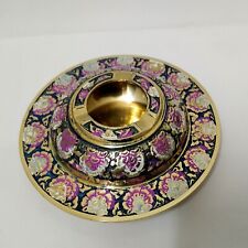 Antique Indian Handcrafted Pure Brass Ash Tray, Minakari Work Ash Tray picture